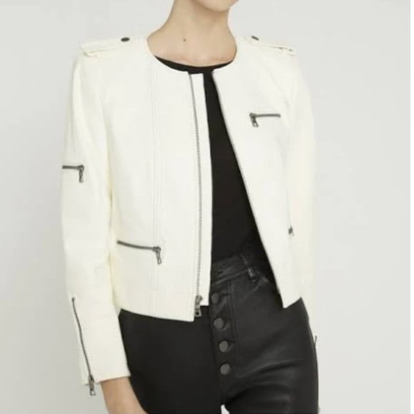 Alice + Olivia Cam Leather Biker Jacket - Picture 3 of 10